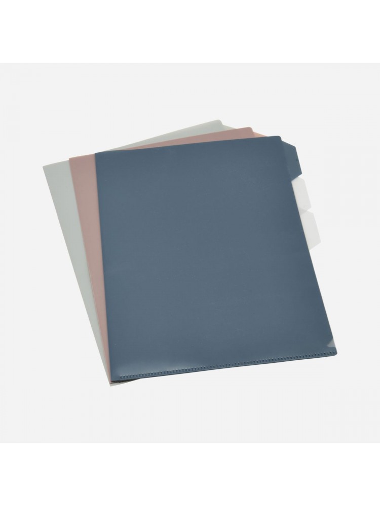 Dokumentų aplankas, A4 (šviesiai pilka, dulkių rožė, naftos mėlyna). Monograph